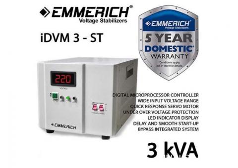 Stabilizer Listrik Emmerich iDVM 3 kVA - ST, 1 Phase, Germany Tech