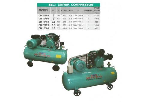 Air Compressor Belt Driver Electric 2 HP Kap.80 liter - Wipro CB20080
