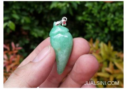 Batu Liontin Natural Giok Jadeite Jade Type A Origin Burma JDT004