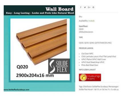 Jual Wall Board Q020 Solide Flex Banyak Keunggulan Stock Ready