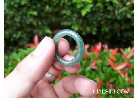 Cincin Batu Permata Giok Jadeite Jade Type A Fei Cui JDT007 Oily Green