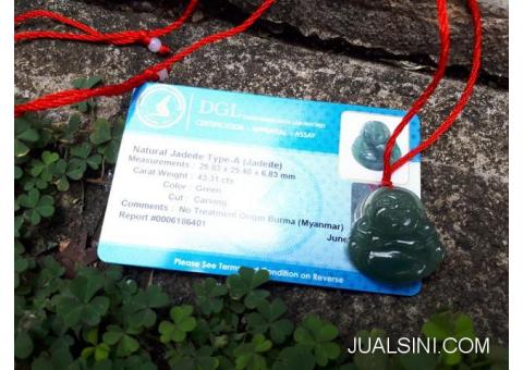 Giok Jadeite Jade Type A Maitreya Carving JDT012 Origin Burma Memo DGL