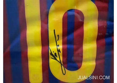 Jersey Barcelona Lionel Messi No 10 Tanda Tangan Messi sertifikat