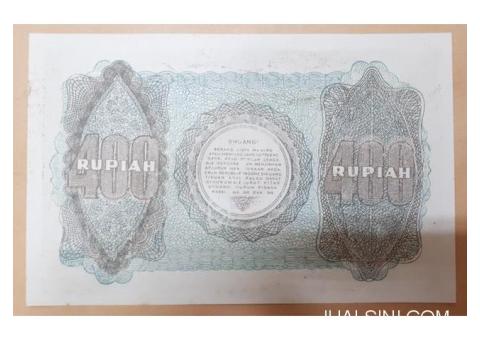 Uang Kuno Indonesia 400 Rupiah Tahun 1948 Soekarno UNC RPH001