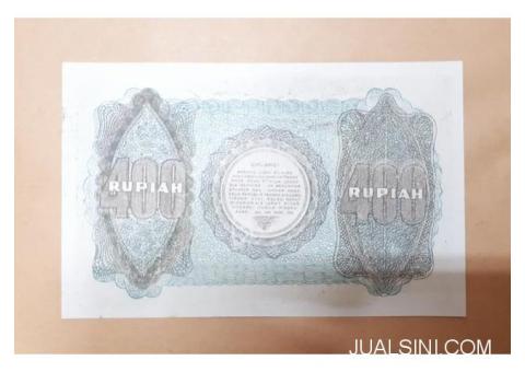 Uang Kuno Indonesia 400 Rupiah Tahun 1948 Soekarno UNC RPH001