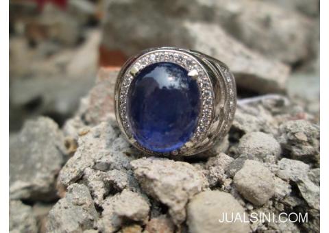 Batu Blue Safir Indah Ikatan Perak Harga Terjangkau SF010