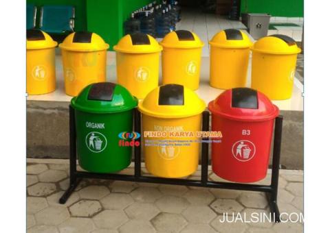 Produsen Tempat Sampah Gandeng  Fiberglass Kapasitas 50 liter