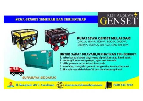 Jasa Sewa Genset 80KVA Include Biaya Kirim Di Surabaya
