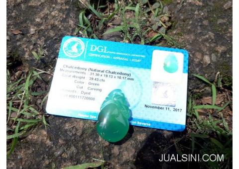 Liontin Batu Green Chalcedony Indah AK004 Memo By DGL