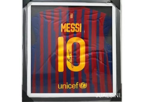 Jersey Barcelona Lionel Messi Nomor 10 Tanda Tangan Messi Sertifikat
