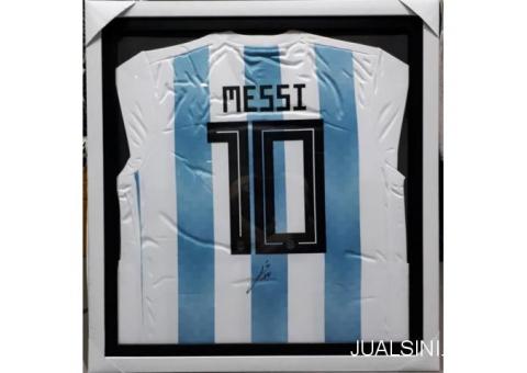 Jersey Lionel Messi Argentina 10 Tanda Tangan Messi sertifikat MSS002
