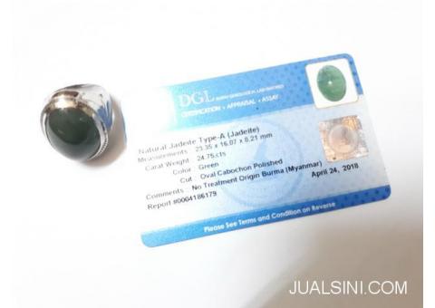 Cincin Permata Giok Jadeite Jade Type A JDT014 No Treatment Memo DGL