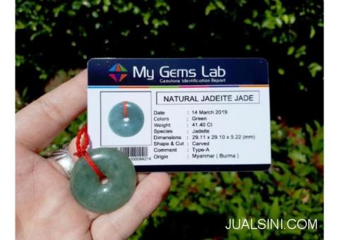 Liontin Batu Giok Jadeite Jade Type A JDT017 Burma Memo My Gems Lab