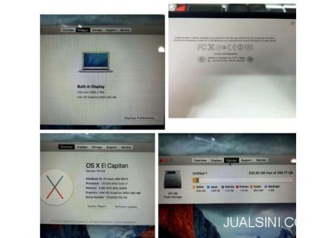 MacBook Air Mid 2011 11.6" A1370 Core i7 1.8GHz RAM 4GB SSD 256GB