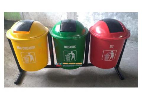 Pusat Tong Sampah Bulat Tiga Warna 002 / Tempat Sampah