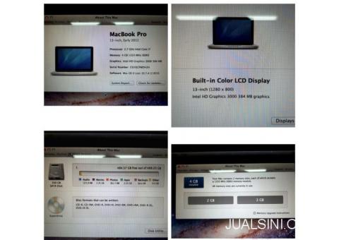 MacBook Pro A1278 13-inch Early 2011 Core i7 2.7GHz RAM 4GB HDD 500GB