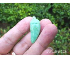 Liontin Batu Natural Giok Jadeite Jade Burma Type A JDT023 Apple Green