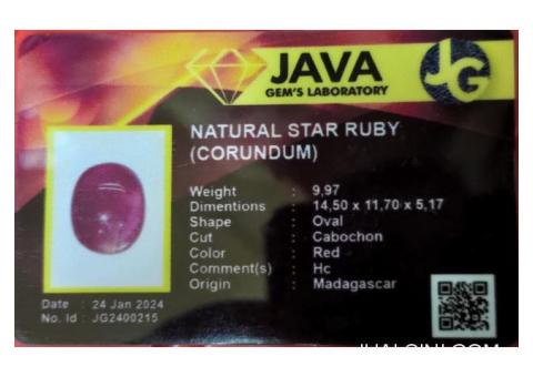 Batu Permata Ruby Madagascar RB007 Pigeon Blood Ikatan Perak HM